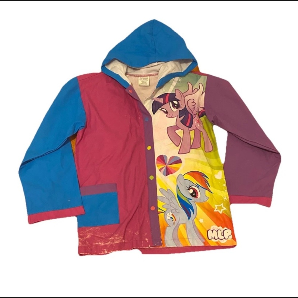 My Little Pony Girls Size M/L Rainbow Dash & Twilight Sparkle Hooded Rain Jacket
